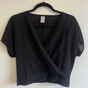 Black cropped blouse